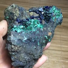 422g Natural Rare Glittering Azurite Malachite Geode Mineral Specimen 850 picture
