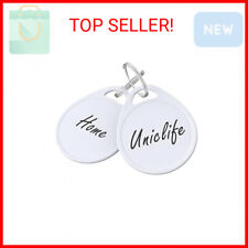 Uniclife 1.5 Inch Tough Plastic Key Tags Sturdy Round White Item Identifiers wit picture
