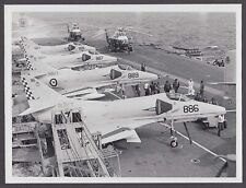 Royal Australian Navy A-4G Skyhawk jets Wessex helicopters on carrier photo 1970 picture