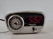 Westclox 80193 Retro Style Alarm Clock AM/FM Radio  - w/ 3.5mm Jack - Tested picture
