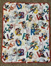 Vintage Dundee Mickey Mouse Walt Disney Alphabet Baby Kids Blanket Quilt USA picture