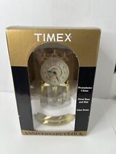 TIMEX Westminster Anniversary Glass Metal Dome Clock Pendulum Quartz NIB picture