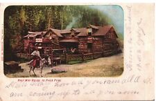 VINTAGE POSTCARD WOODEN CABIN HALF WAY HOUSE TO PIKES PEAK MAILED 1908 picture