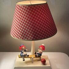 Vintage Raggedy Ann & Andy Musical Moveable See Saw Teeter Totter Table Lamp picture