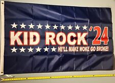 Kid Rock FLAG FREE USA SHIP God Family Dorm College Beer Man Cave USA Sign 3x5' picture