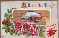 Happy New Year Small Calendar 1911 Jasper Missouri Sheldon MO Postcard C34 picture