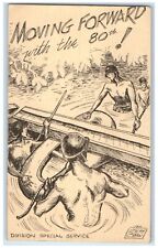 1949 Moving Forward With The 80th Division Special Service Soldier Mail Postcard picture