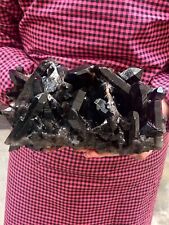 8.73LB Natural Smoky black Crystal Druse Vug Crystal Druse Specimen A24 picture