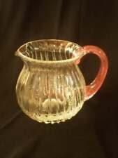 Vintage Ribbed Glass Amberina Pitcher-1950's picture