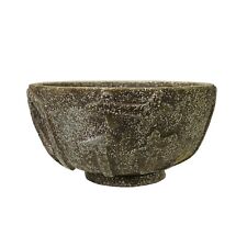 Natural Olive Green Mix Stone Carved Round Display Bowl ws2067 picture