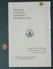 1959 Harrogate Tennessee Abraham Lincoln Memorial University Birthday Program--- picture