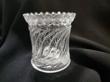 EAPG US GLASS SPIRAL Beaded Swirl & Disc Toothpick Holder  picture