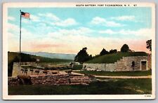 South Battery Fort Ticonderoga New York American Flag Historical VNG PM Postcard picture