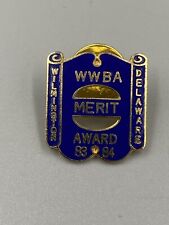 Vintage WWBA Wilmington Delaware Merit Award 1983-1984 Lapel Pin Brooch picture