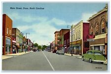 c1940 Main Street Exterior Building Dunn North Carolina Vintage Antique Postcard picture