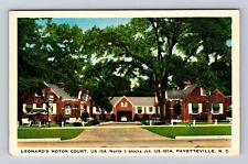 Fayetteville NC-North Carolina, Leonard's Motor Court, Vintage Postcard picture
