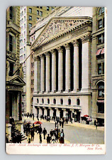 Postcard Stock Exchange & JP Morgan Building New York City NY, Antique D15 picture