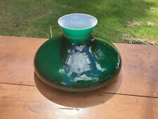 Vintage ~ Emerald Green/White Cased Glass ~ Tam O Shanter Lamp Shade 10