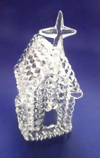 Vintage Christmas Ornament - CLEAR TEXTURED ACRYLIC CHURCH-LOOKS LIKE SPUN GLASS picture