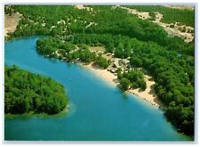 c1960's Aerial View Of Hamlin Lake Ludington Michigan MI Vintage Postcard picture