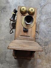 Early 1900's Kellogg Cathedral Top Antique Oak Wall Phone Great Condition picture