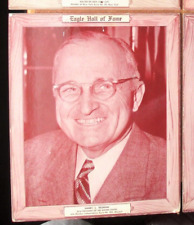 c1949 Eagle Aerie #337 HOF RARE Display Card Placard President Harry S Truman picture