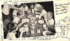 Having a Swell Time Mom, You Oughta See Me Eat. Boys at Camp Postcard Unposted picture
