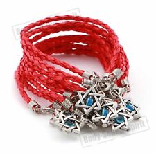 LOT - 10 RED STRING Israel Star of David Jewish Judaica LUCKY EYE Cuff Bracelets picture