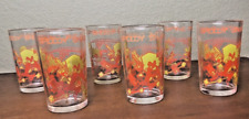 Set of SIx 1974 Warner Bros Looney Tunes Glasses Speedy Snaps Up the Cheese VTG picture