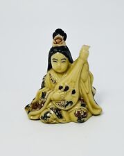 Netsuke Japanese Woman With Music Instrument  READ picture