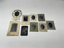 Lot of 9 Antique Tintype photos, Late 1800's, Cardboard Frames, Cabinet Cards picture