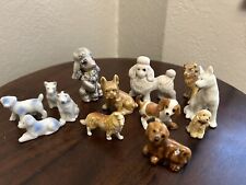 Vintage ceramic/plastic  porcelain dog figurines Lot Of 13 Mixed Breed picture