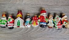 Thomas Pacconi Collection Blown Glass Christmas Ornaments Lot of 9 mini Santa picture