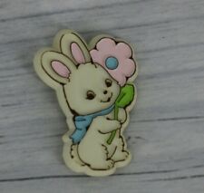Hallmark Cards Easter Holiday White Bunny Rabbit Brooch Pin 1