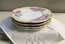 5 RS Prussia or Germany Bread Dessert Plates Pink Yellow Roses Floral 6