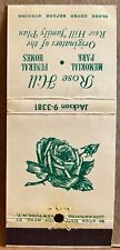 Rose Hill Memorial Park & Funeral Homes Whittier CA Vintage Matchbook Cover picture