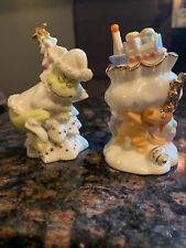 RARE Lenox The Grinch and Max Fine China 24K Gold Trim Salt & Pepper Shaker Set picture