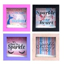 A set of 4 home decor, inspirational, Glitter Shadow Boxes picture