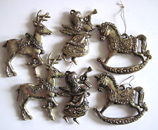 Lot of 6 Vintage Christmas Ornaments Reindeer Angel Horse Hanging Decoration picture