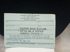 Vintage 1950s U.S Naval Hospital Patients Identification Card Bethesda Maryland picture