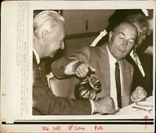 French President François Mitterrand pours a cu... - Vintage Photograph 1634836 picture