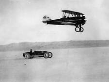 Race between a car and a plane in the Mojave Desert 1935 Old Historic Photo picture