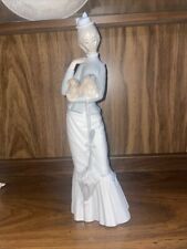 Lladro Porcelain Figurine Walk with the Dog #4893 Lady w/ Dog & Parasol picture