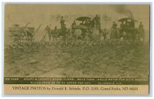Grand Forks North Dakota ND Postcard Crary And Leverty Steam Plows Scene c1940s picture