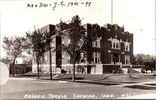 Real Photo Postcard Masonic Temple in Spencer, Iowa~132090 picture