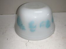 Federal Glass Mixing Bowl 7 In Torquoise Fruit Fare picture