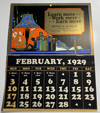 1929 Motto Advertising Calendar Brown & Bigelow Lamp Silhouette Art Deco picture