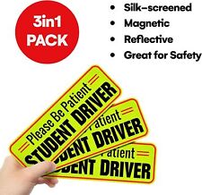 3 Pcs Student Driver Car Magnet Reflective, 10