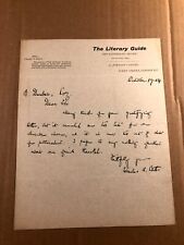 Charles Albert Watts Rare Autographed Letter Literary Guide '14 picture