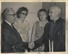 1964 Press Photo Reverend Francis A. Hoar with parishioners in Troy, New York picture